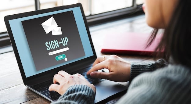 User Engaging With Online Sign-Up Form